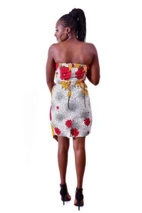 African Print Asymmetrical Mini Tube Dress